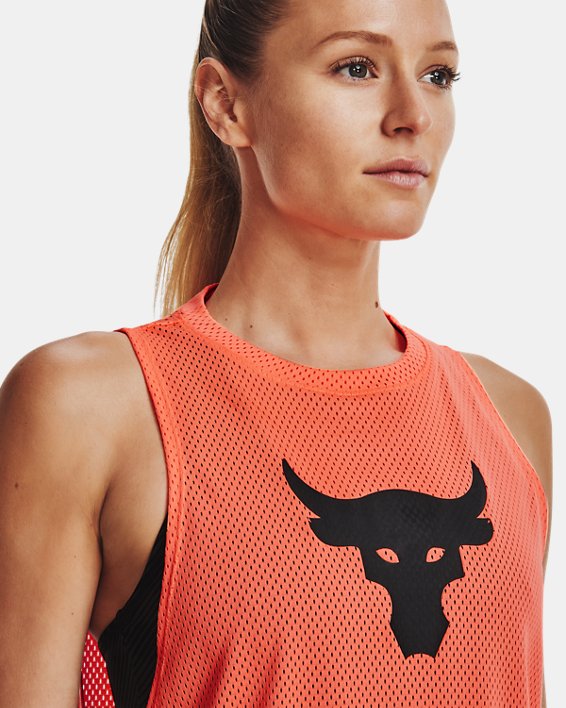 เสื้อกล้าม Project Rock Mesh สำหรับผู้หญิง, Orange, pdpMainDesktop image number 5